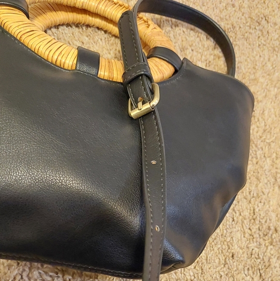 ❤️SALE! ANTHROPOLOGIE Natalia Wicker-Handled Small Tote 2 in 1 Convertible Bag - Picture 7 of 13